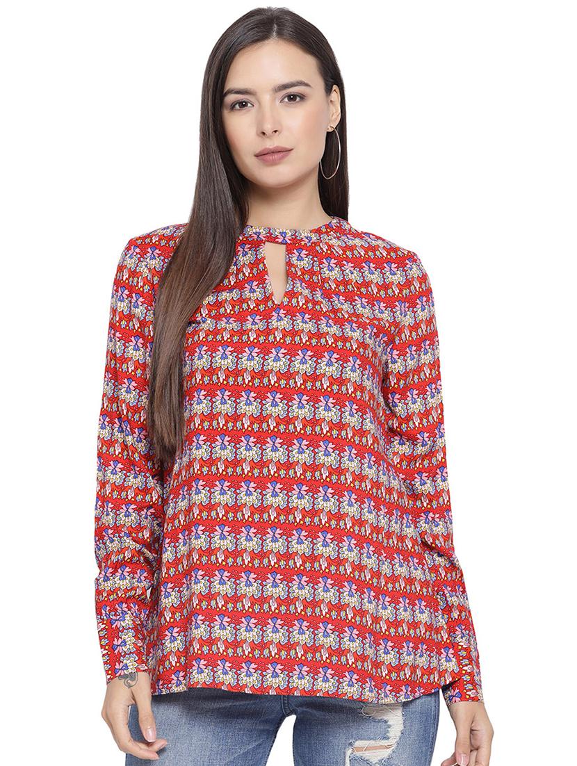 key hole neck floral top - 16750947 - Zoom Image - 1