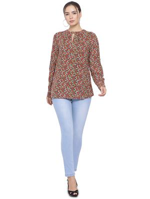 key hole neck floral top - 16750949 - Standard Image - 4