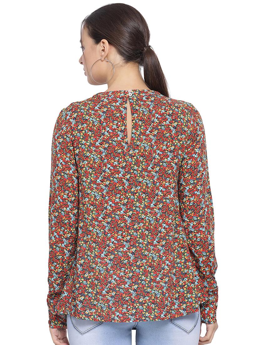 key hole neck floral top - 16750949 - Zoom Image - 3