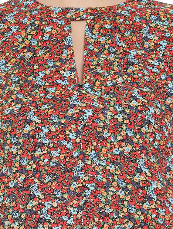 key hole neck floral top - 16750949 - Zoom Image - 5