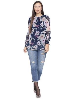 round neck floral top - 16750950 - Standard Image - 4