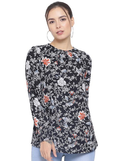 round neck floral top - 16750951 - Standard Image - 1