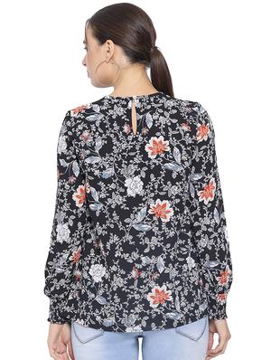 round neck floral top - 16750951 - Standard Image - 3