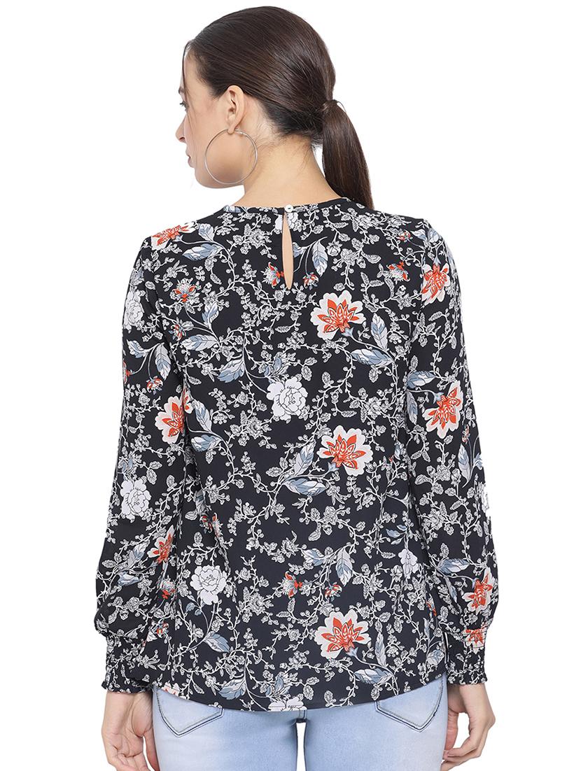 round neck floral top - 16750951 - Zoom Image - 3