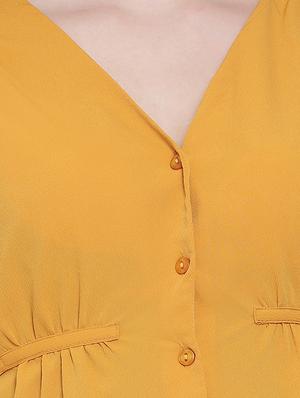 tie front bell sleeved top - 16750953 - Standard Image - 5