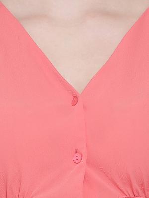 tie front bell sleeved top - 16750954 - Standard Image - 5