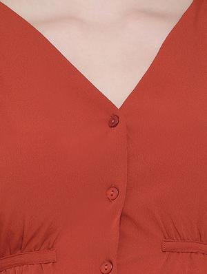 tie front bell sleeved top - 16750955 - Standard Image - 5