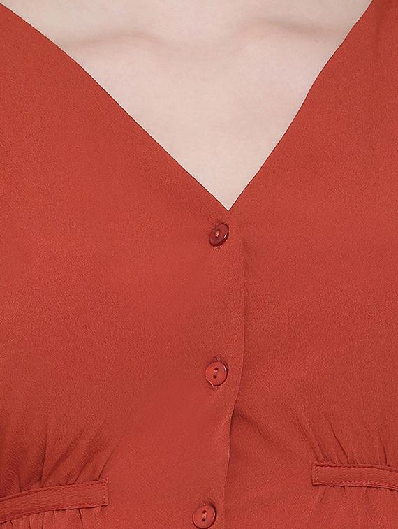 tie front bell sleeved top - 16750955 - Zoom Image - 5