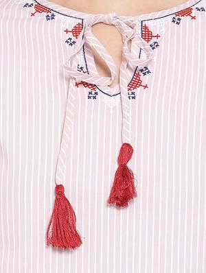 tie up neck striped top - 16750964 - Standard Image - 5