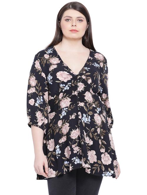 v-neck floral tunic - 16750966 - Standard Image - 1