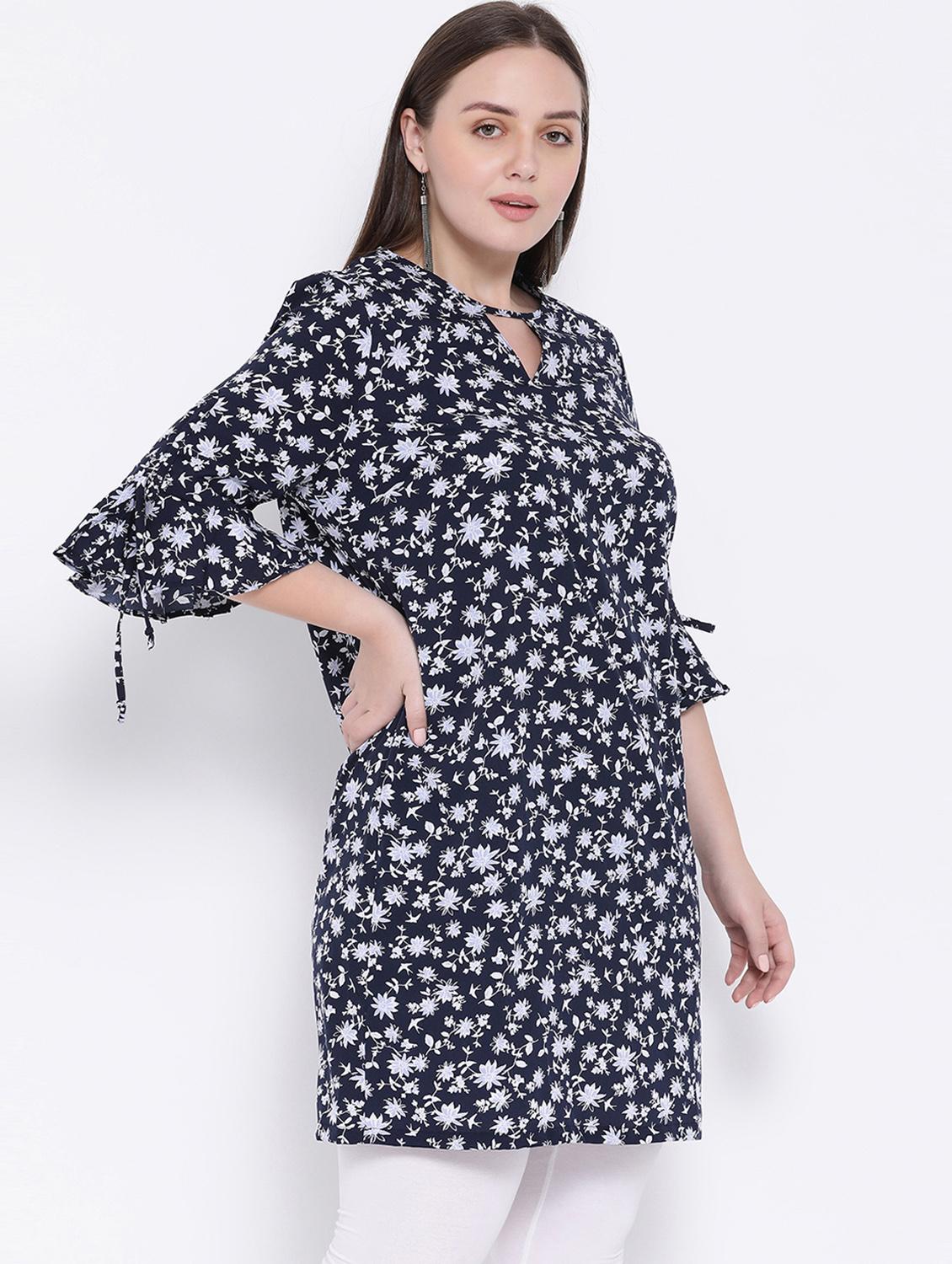 bell sleeved floral tunic - 16750969 - Zoom Image - 2