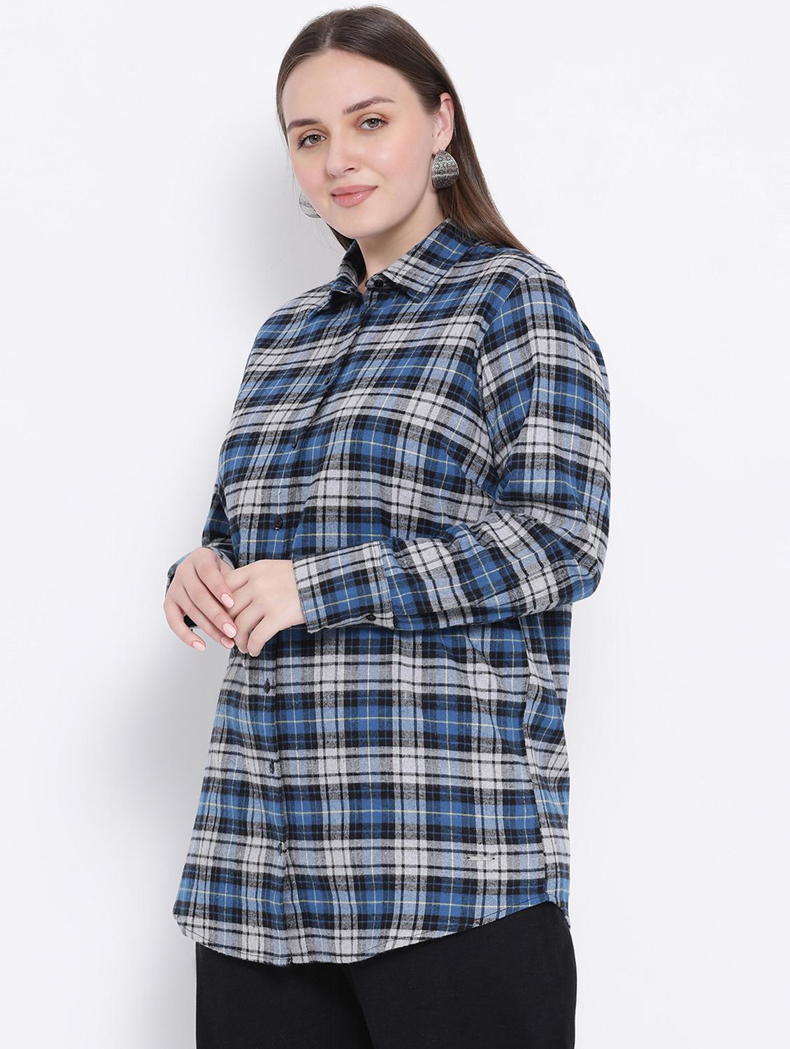 long sleeved checkered shirt - 16750977 - Zoom Image - 2