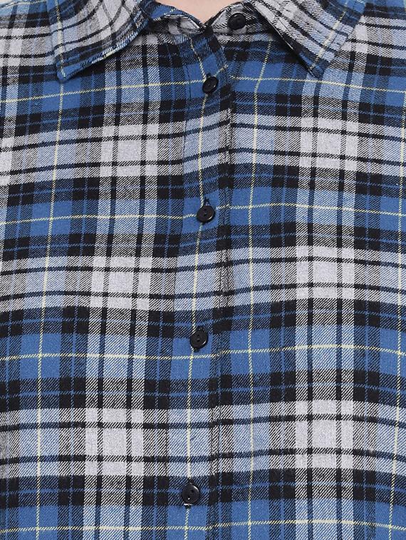 long sleeved checkered shirt - 16750977 - Zoom Image - 5