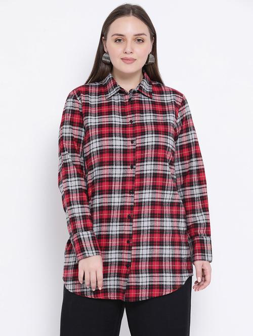 long sleeved checkered shirt - 16750978 - Standard Image - 1
