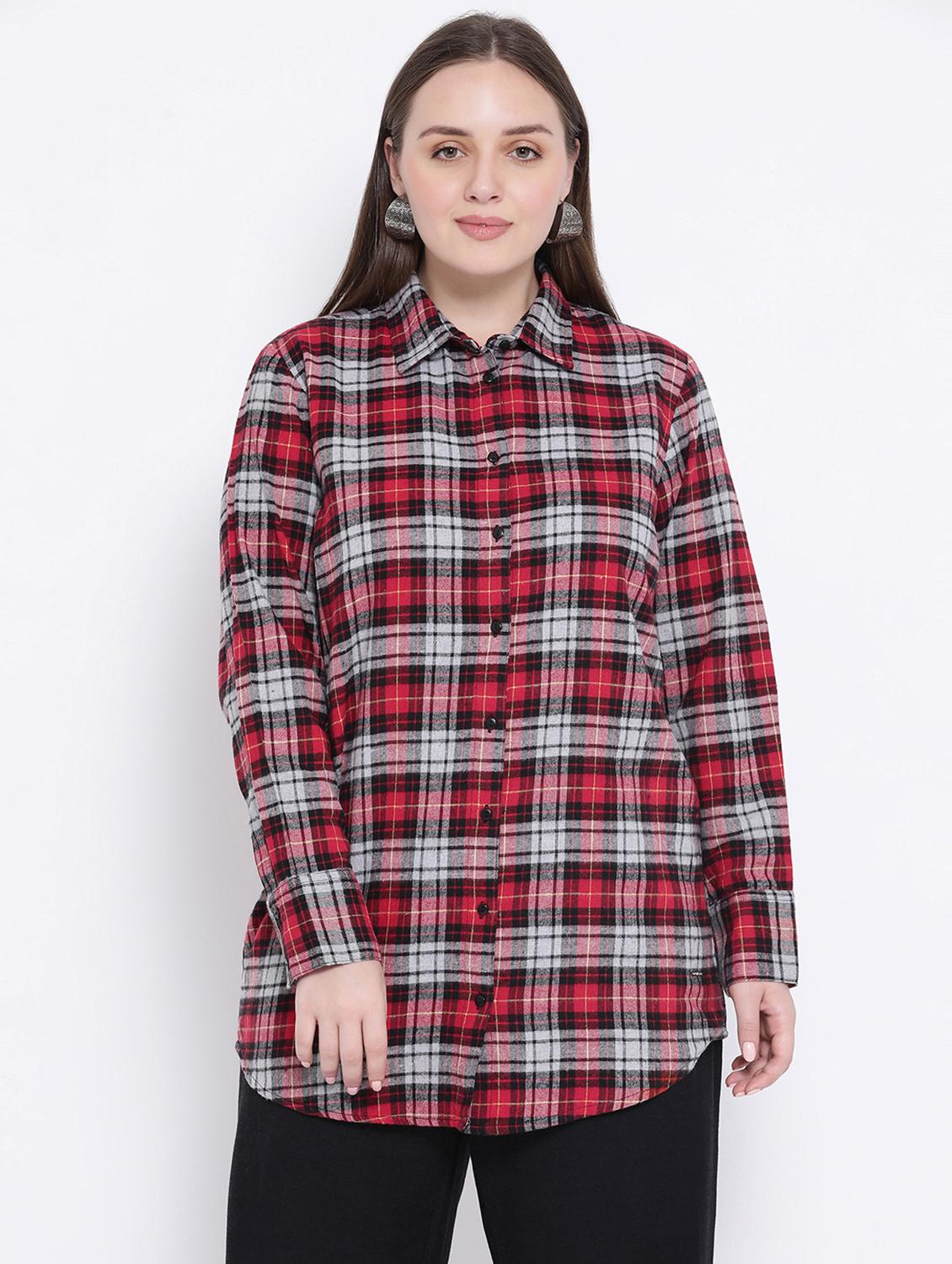 long sleeved checkered shirt - 16750978 - Zoom Image - 1