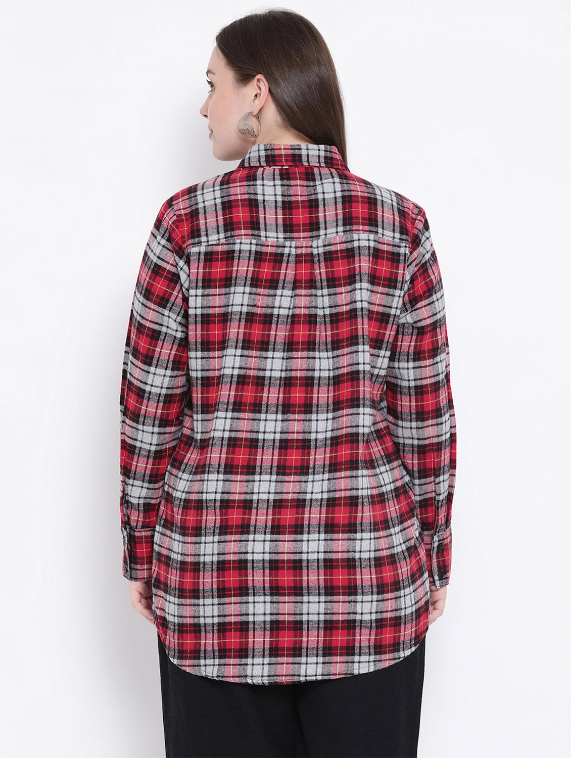 long sleeved checkered shirt - 16750978 - Zoom Image - 3