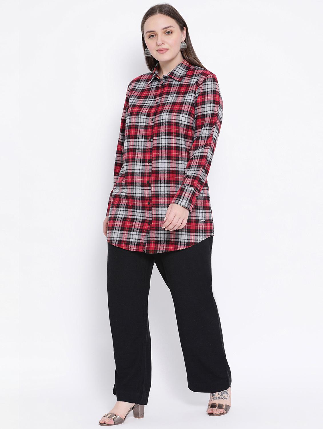 long sleeved checkered shirt - 16750978 - Zoom Image - 4