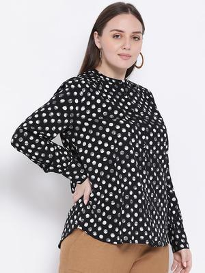 mandarin neck polka dot shirt - 16750982 - Standard Image - 2
