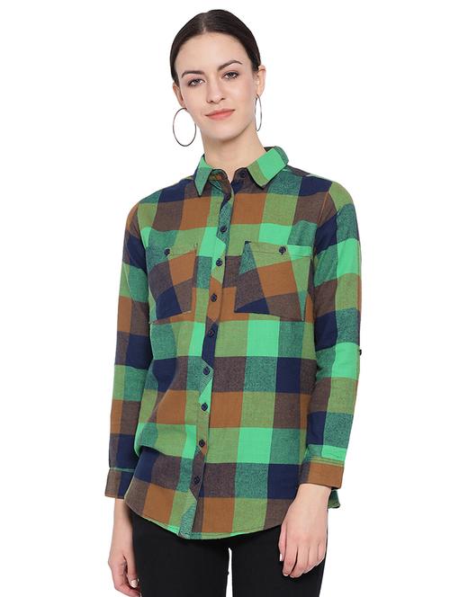 long sleeved checkered shirt - 16750987 - Standard Image - 1
