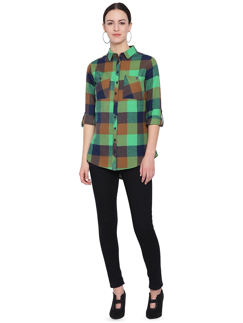long sleeved checkered shirt - 16750987 - Zoom Image - 4