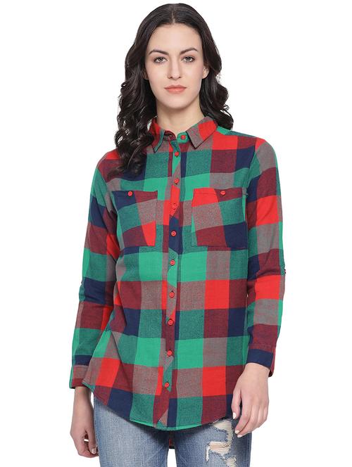 long sleeved checkered shirt - 16750988 - Standard Image - 1