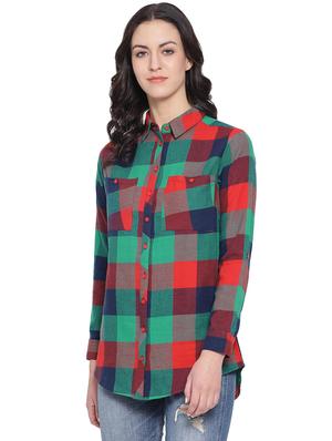 long sleeved checkered shirt - 16750988 - Standard Image - 2