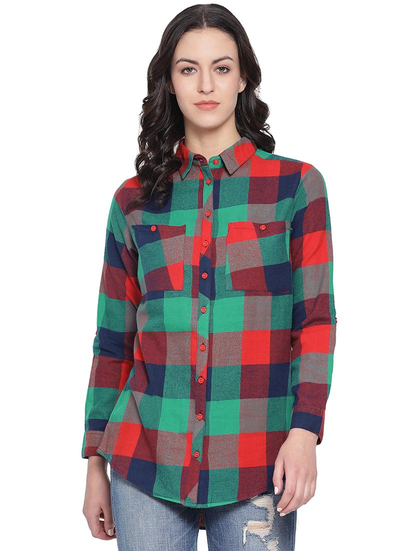 long sleeved checkered shirt - 16750988 - Zoom Image - 1