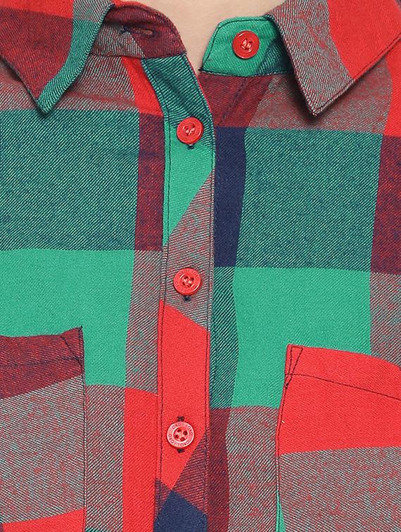 long sleeved checkered shirt - 16750988 - Zoom Image - 5