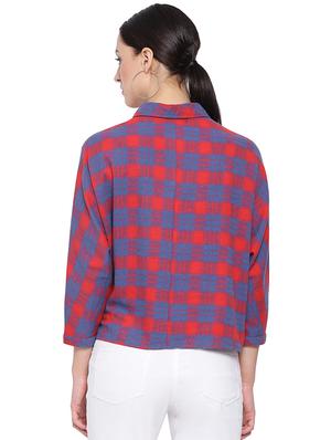 curved hem checkered shirt - 16750991 - Standard Image - 3