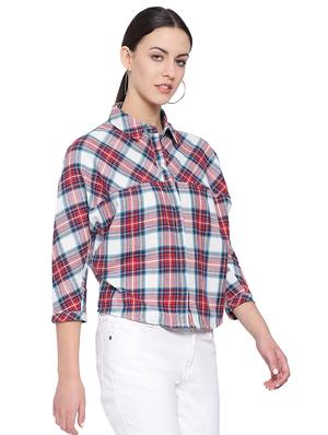 curved hem checkered shirt - 16750993 - Standard Image - 2