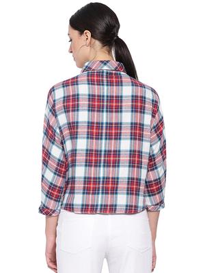 curved hem checkered shirt - 16750993 - Standard Image - 3