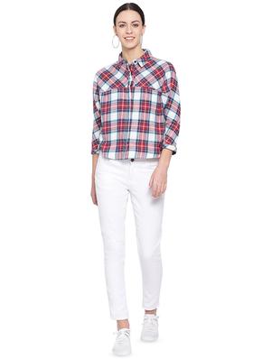 curved hem checkered shirt - 16750993 - Standard Image - 4