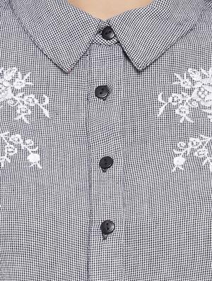 embroidered detail checkered shirt - 16750998 - Standard Image - 5