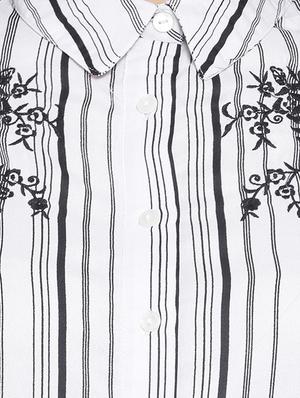 embroidered detail striped shirt - 16751000 - Standard Image - 4