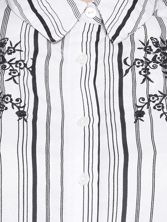 embroidered detail striped shirt - 16751000 - Zoom Image - 4