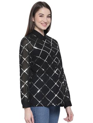 long sleeved sequin embellished shirt - 16751003 - Standard Image - 2