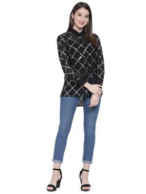 long sleeved sequin embellished shirt - 16751003 - Standard Image - 4