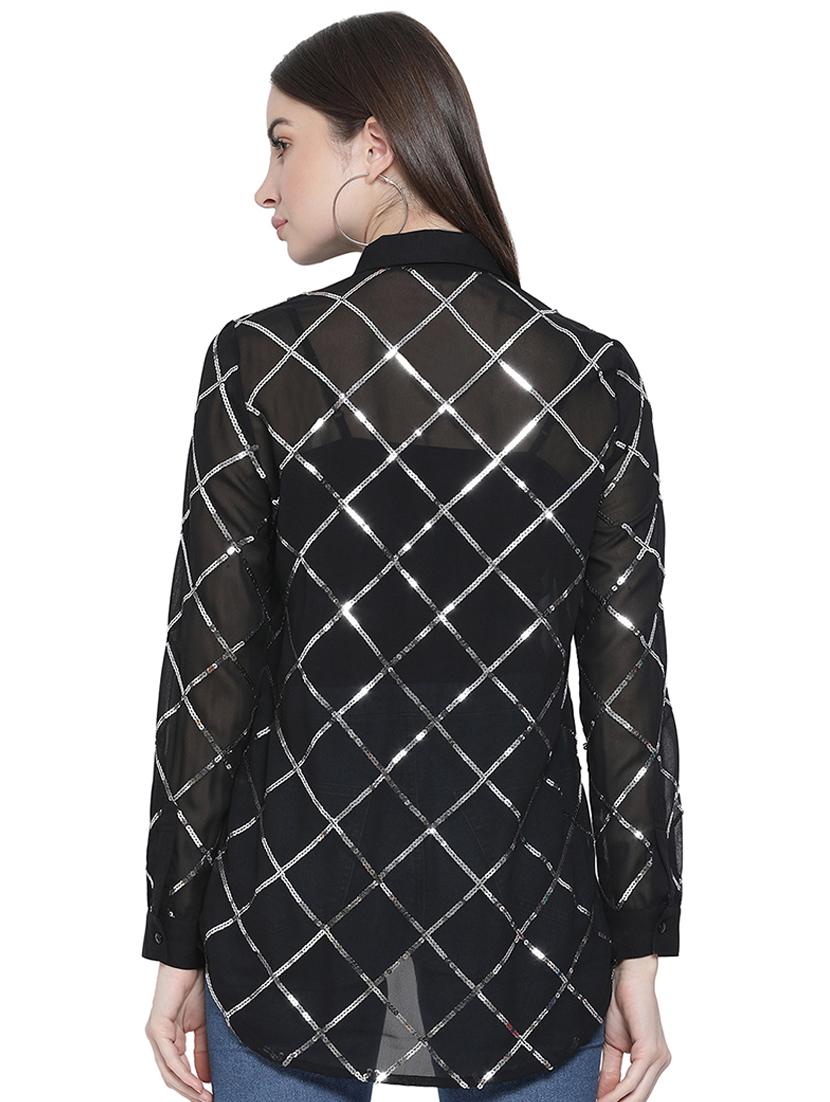 long sleeved sequin embellished shirt - 16751003 - Zoom Image - 3