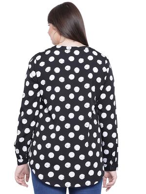 mandarin neck polka dot top - 16751005 - Standard Image - 3