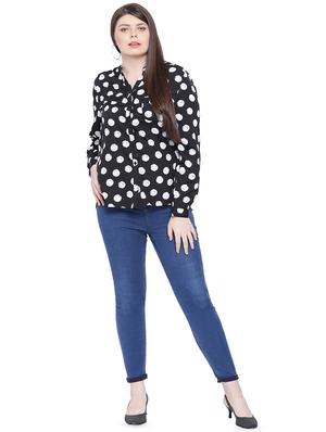 mandarin neck polka dot top - 16751005 - Standard Image - 4