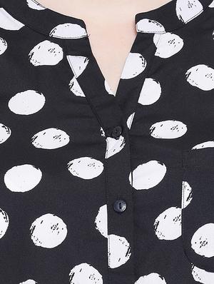 mandarin neck polka dot top - 16751005 - Standard Image - 5