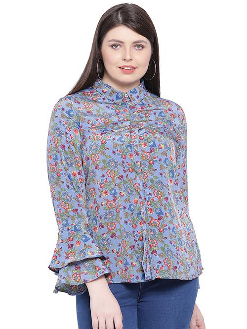 bell sleeved floral shirt - 16751007 - Standard Image - 1