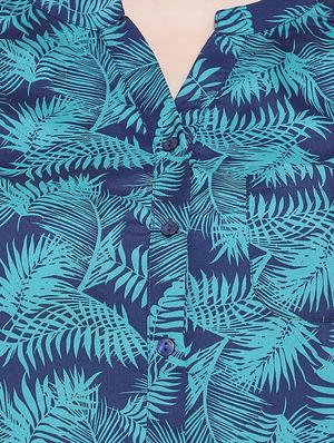 mandarin neck tropical shirt - 16751008 - Standard Image - 5