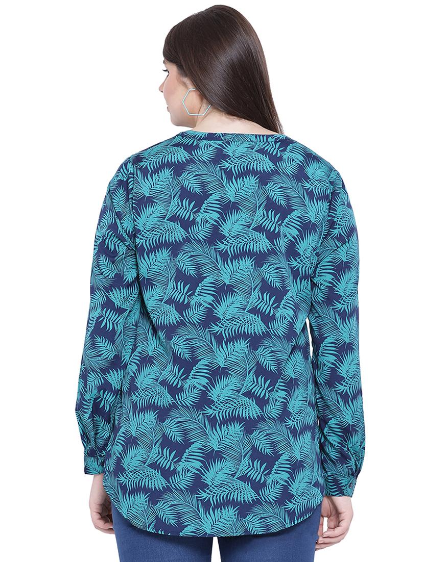 mandarin neck tropical shirt - 16751008 - Zoom Image - 3