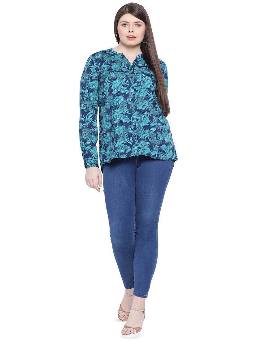mandarin neck tropical shirt - 16751008 - Zoom Image - 4