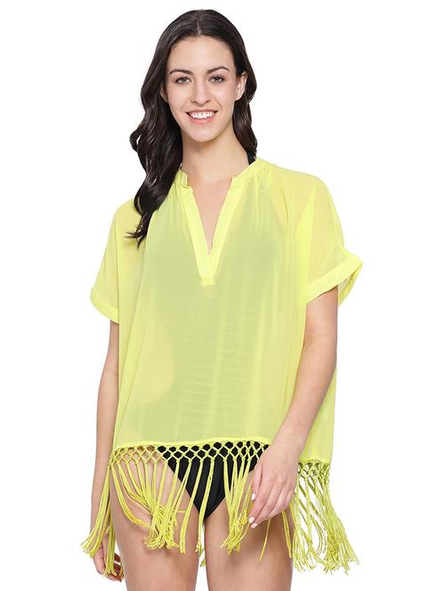 fringed hem coverup - 16751032 - Standard Image - 1