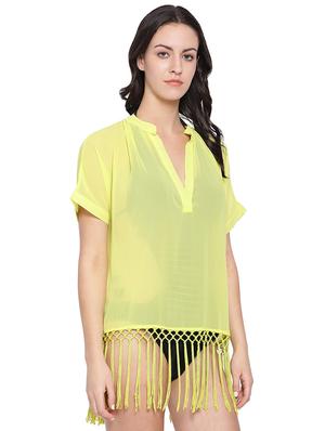 fringed hem coverup - 16751032 - Standard Image - 2