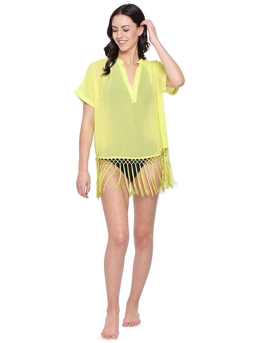 fringed hem coverup - 16751032 - Zoom Image - 4