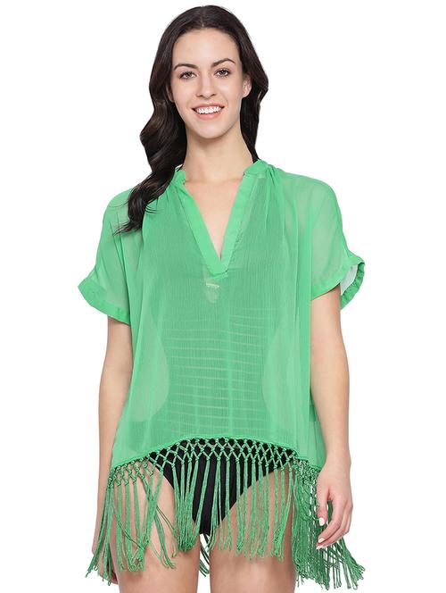 fringed hem coverup - 16751033 - Standard Image - 1