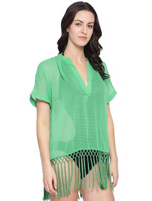 fringed hem coverup - 16751033 - Standard Image - 2